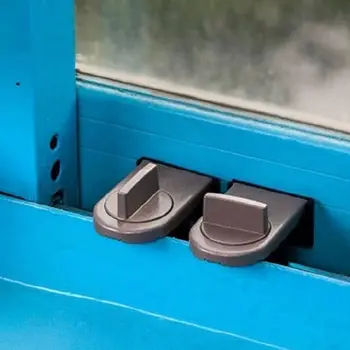 

2Pcs Window Lock Sliding Sash Stopper Cabinet Position Limit Spacer Doors Security Anti-theft Lock Wedge With Rubber Cover QX2D