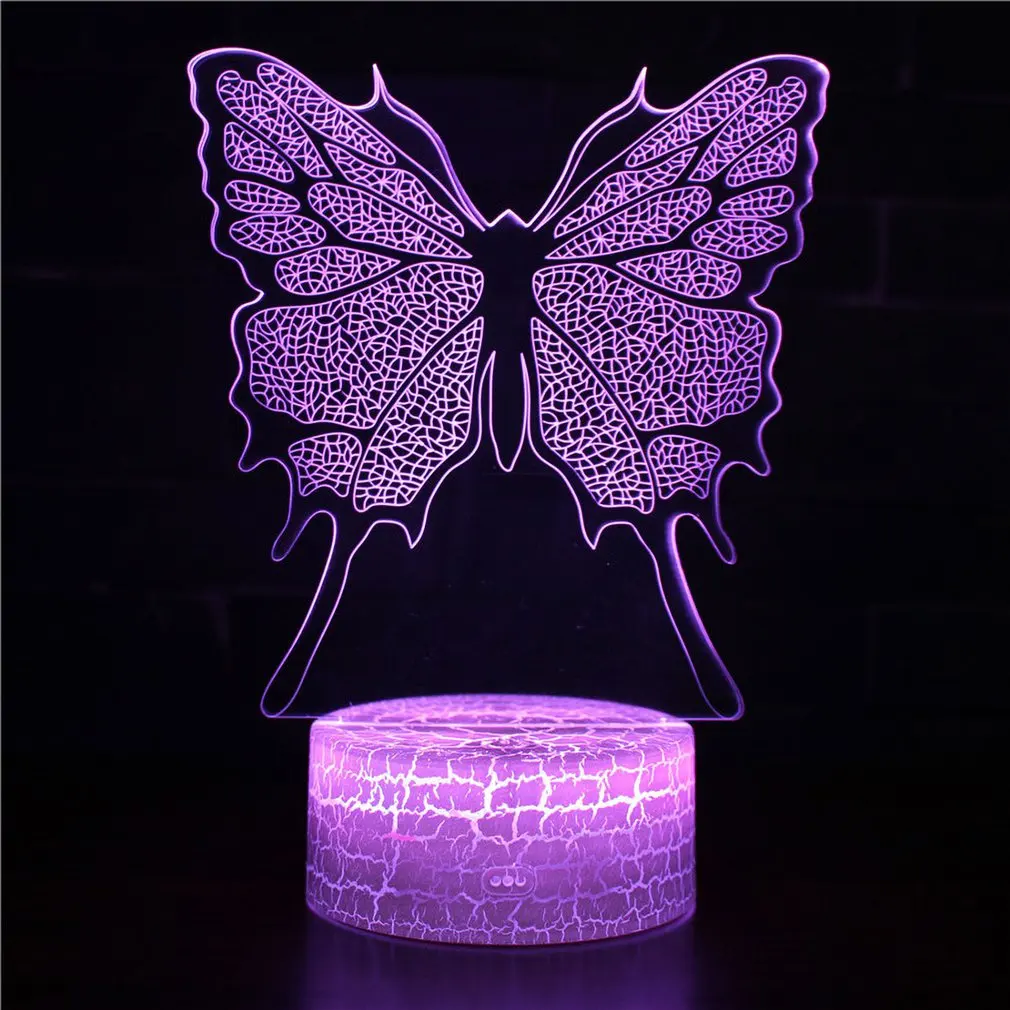 

Butterfly Series Acrylic Panel Design 3D LED Night Light illusion Table Desk Lamp Christmas Gift for Child Home Decor