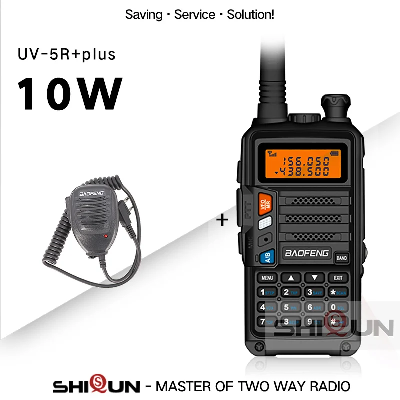 rechargeable walkie talkies 10W Walkie Talkie Long Range Baofeng UV-5R+Plus Radio for Hunting 10 km Upgrade of UV-5R UV-10R Ham Radio 10KM UHF/VHF Tri Bands best 2 way radios Walkie Talkie