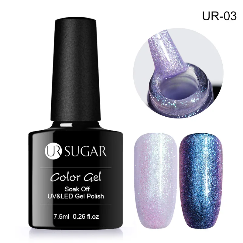 Ur Sugar 9D Galaxy Cat Eye Гель-лак для ногтей Хамелеон для использования с магнитом УФ Гель-лак для ногтей впитывающийся Гель-лак нужен черный базовый слой DIY - Цвет: 43937-3