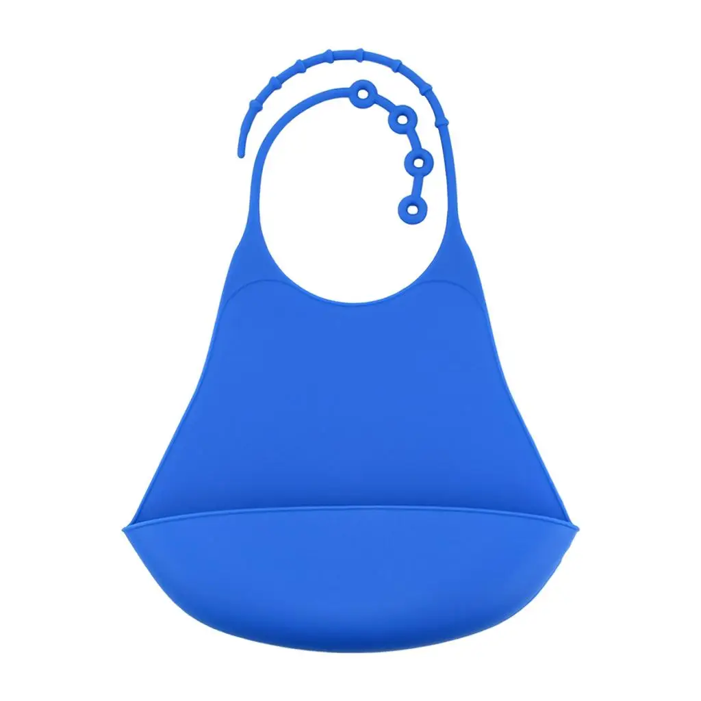 Dark Blue Силиконовый слюнявчик для взрослых, многоразовая одежда для еды, протектор для еды для детей, пожилых пациентов, избегайте загрязнений одежды во время еды - Цвет: Dark Blue