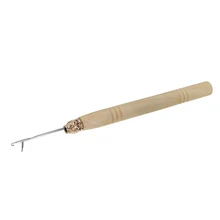 1 шт. Деревянная ручка крючок иглы кружева парик делая Вязание микро кольцо петли волос Расширение Ткачество крючком, спицами инструменты