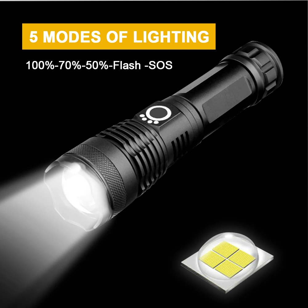 XHP50.2 светодиодный фонарик самый мощный светодиодный фонарь охотничий рыболовный фонарь tactica 18650/26650 водонепроницаемый перезаряжаемый USB фонарь