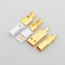 

Hi-End Gold/Rose Plated USB connector USB A+USB B Type A-B Plug For DIY USB Cable Taiwan Made
