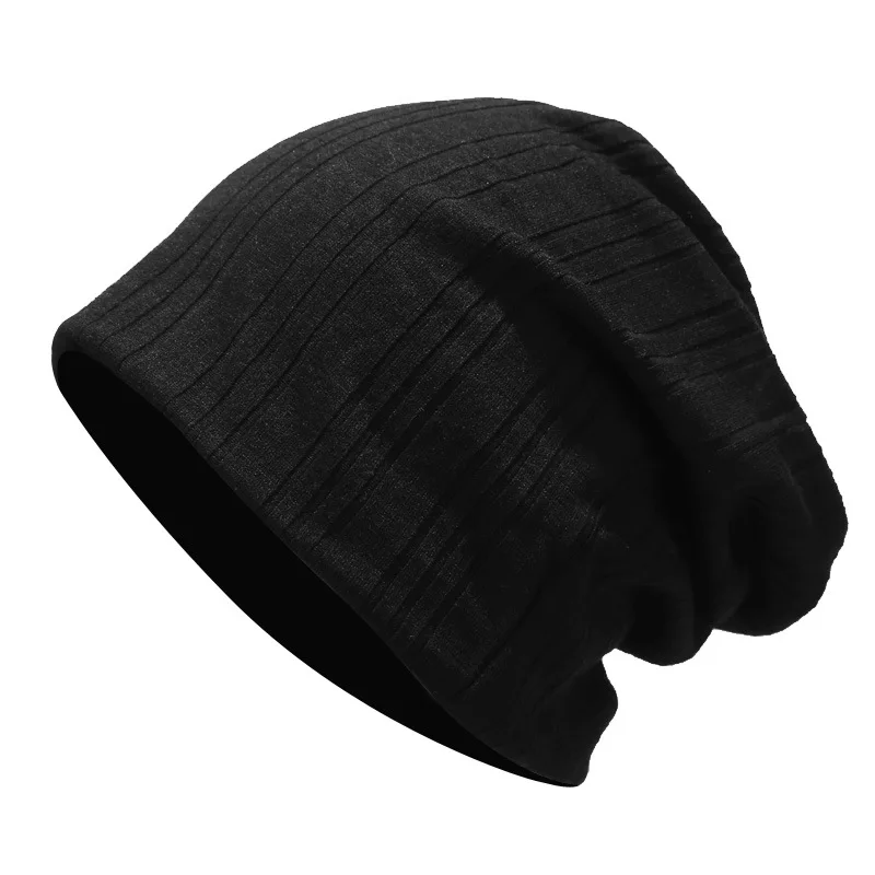 Осенне-зимние новые стильные однотонные вязанные шапочки Skullies cap beanie hat для взрослых мужчин и женщин 88 - Цвет: Черный
