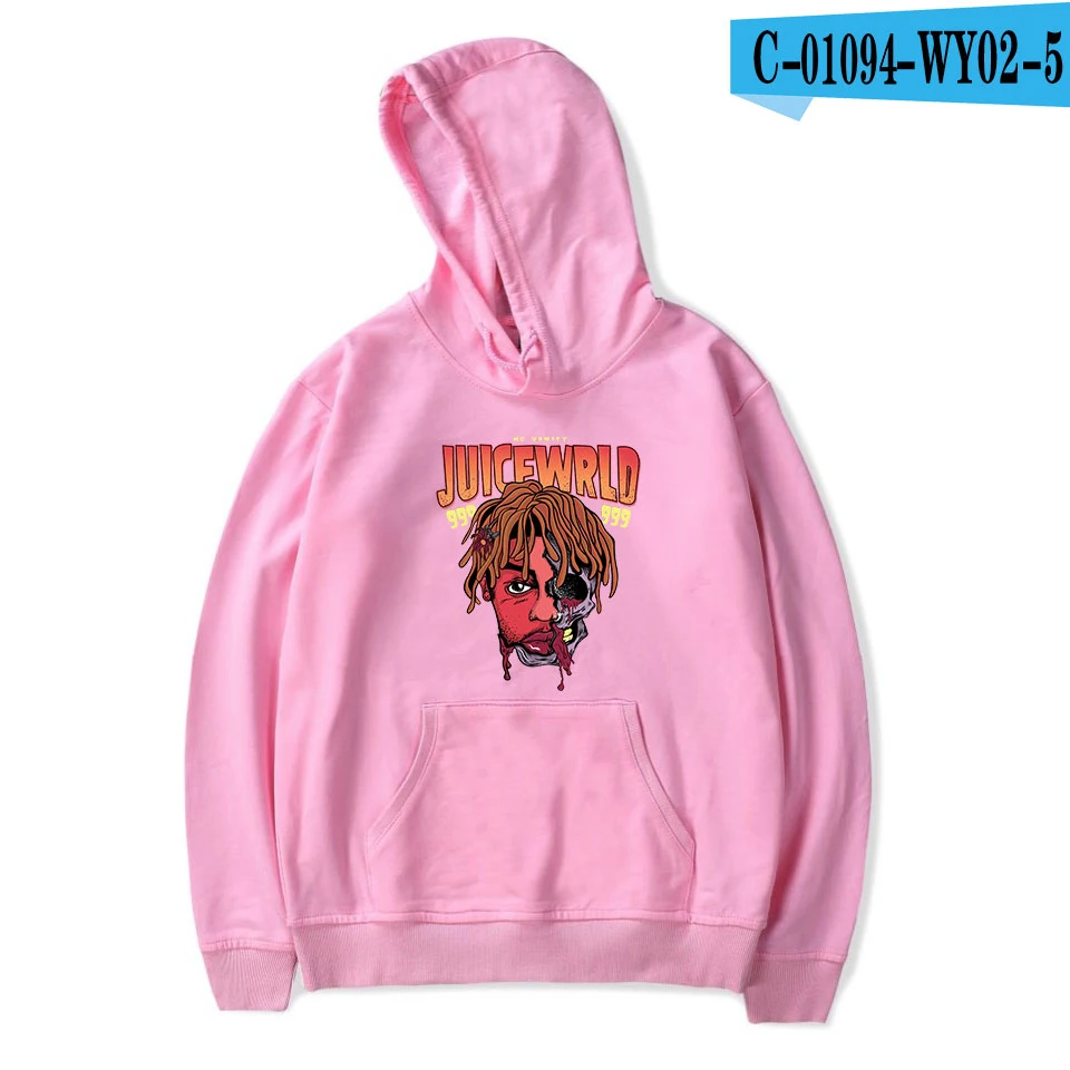 Толстовки с капюшоном rapper Juice Wrld для мужчин/женщин, Новое поступление, поп-хип-хоп стиль, модный принт, крутой сок Wrld, толстовка с капюшоном, пальто - Цвет: Pink