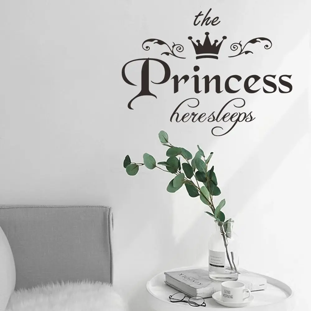 1 шт наклейки на стену принцесса сон здесь Корона Наклейка на стену для девочек Дети Гостиная съемные DIY художественные наклейки украшения для дома