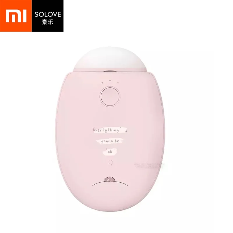 Pink Xiaomi Mijia SOLOVE N2-S, 3 в 1, зимний нагреватель, зарядка от USB, грелка для рук, 2960 мА/ч, внешний аккумулятор для кемпинга, фонарик - Цвет: Pink