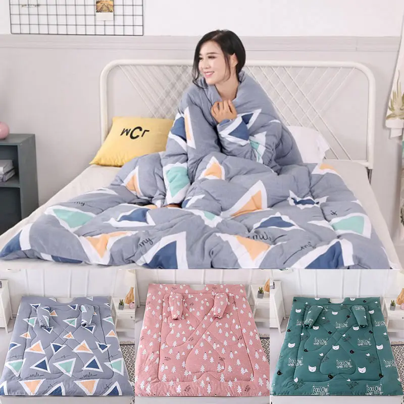 

Lazy Sleeping Quilt Blanket with Sleeves Thick Warm Winter Home Bedding TP899