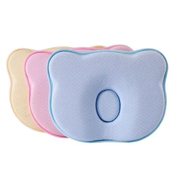 

Newborn Baby Bear Shape Pillow Baby Soft Infant Baby Pillow Prevent Flat Head Memory Foam Cushion Sleeping Support