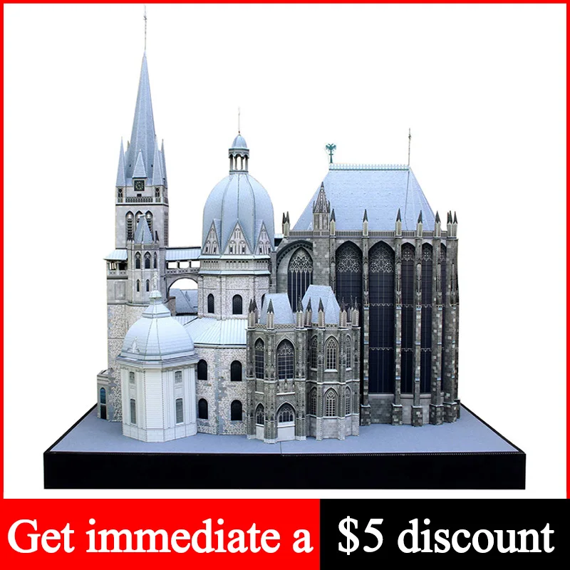 Germany Aachen Cathedral Folding 3D Paper Model House Papercraft DIY Origami Art Building Teens Adult Handmade Craft Toys QD-150 | Игрушки и