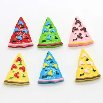 

10/100pcs Cute Resin Pizza Cheese Simulation Food Kawaii Flatback Resin Charms Multi Colors For Craft DIY