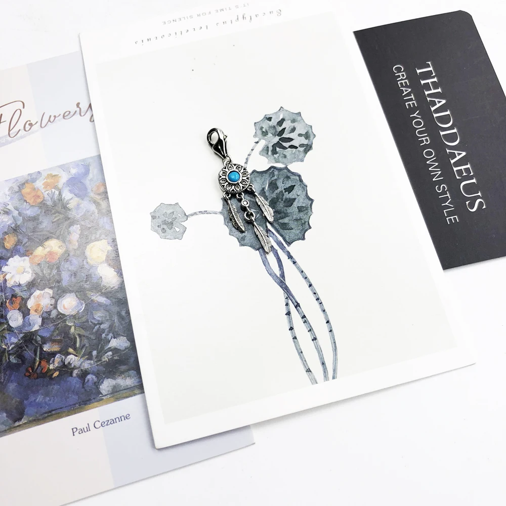 Подвеска Ловец снов из серебра 2020 пробы с голубым кулоном ювелирное изделие в