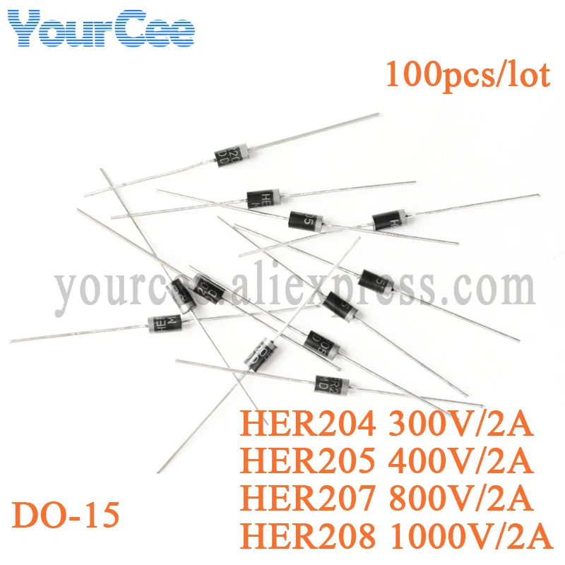 RL207 Rectifier Diode 2A 1kV Electronic Silicon Diodes 55pcs - Foto 6