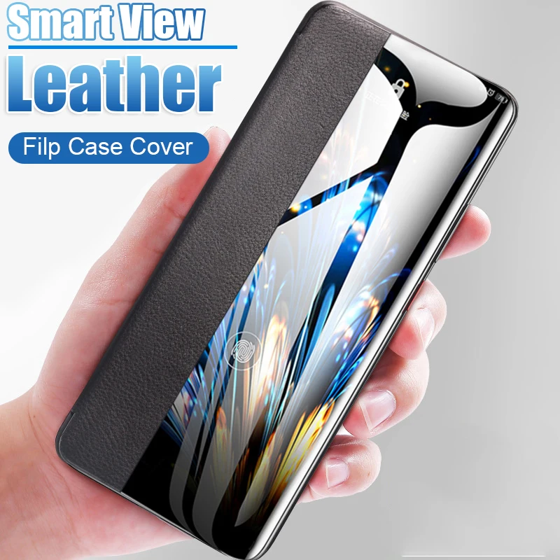 huawei silicone case Smart View Flip Cover Leather Phone Case on For Huawei P30 lite Pro P20 P 30 20 P30pro P20pro 20pro 30pro Window Slim Funda Hard Huawei dustproof case