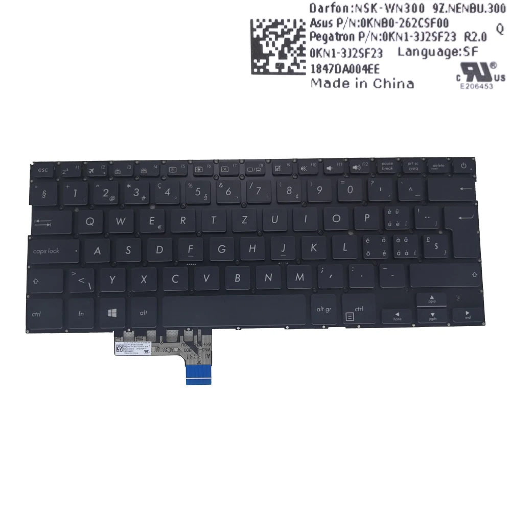 

SW/GR Swiss German Backlight Keyboard For ASUS UX331 ZenBook UX331F UX331UN UX331UA Laptop Keyboards With Backlit 0KNB0-262CSF00