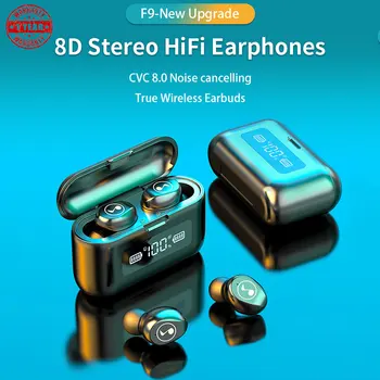 

F9-2 TWS Bluetooth Earphone Touch Wireless Earphones Bloototh Earbuds Sports Bleutooth 8D Stereo Bass Headset