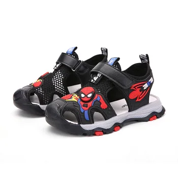 

2020 New Summer Children Sandals for Boys Medium-Sized Spiderman Anti-Slip Big Kids Sandals Fashion Cartoon Size 27-37