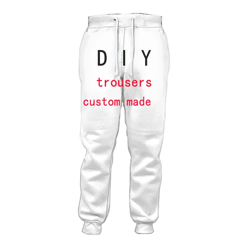 DIY Pants DIY персонализированные дизайнерские брюки на заказ, спортивные брюки с 3D принтом, брюки карго для мужчин и женщин, уличная мужская одежда - Цвет: DIY Pants