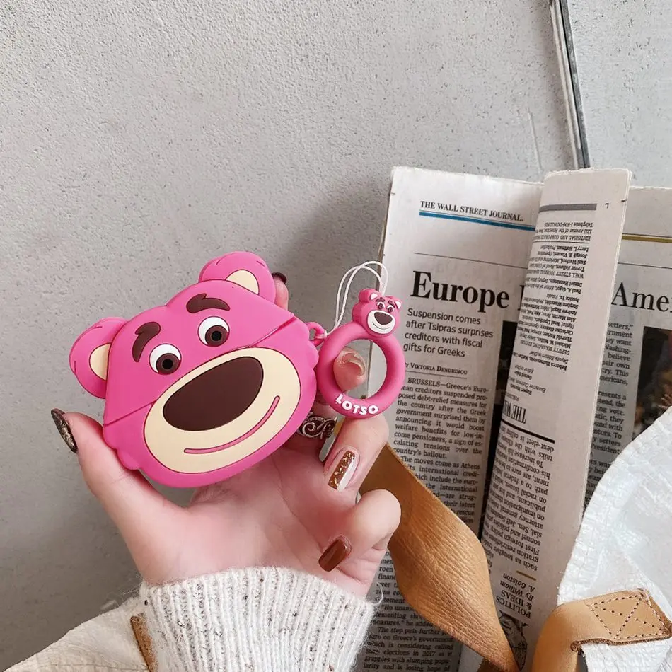 Чехол для наушников для Airpods Pro, силиконовый чехол, красивое с медведем и собакой, 3D мультяшный Кот, чехол для наушников для Apple Air pods Pro 3, чехол s, брелок