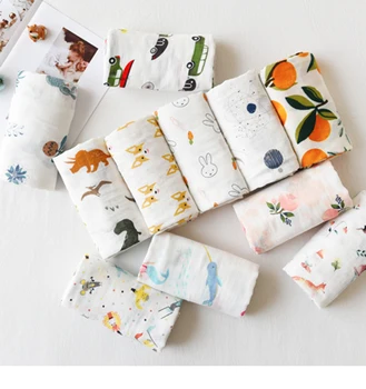 

Baby Blankets Newborn Muslin Diapers 100% Cotton Baby Swaddle Blanket for Newborns Photography Kid Muslin Swaddle Wrap 120x120cm