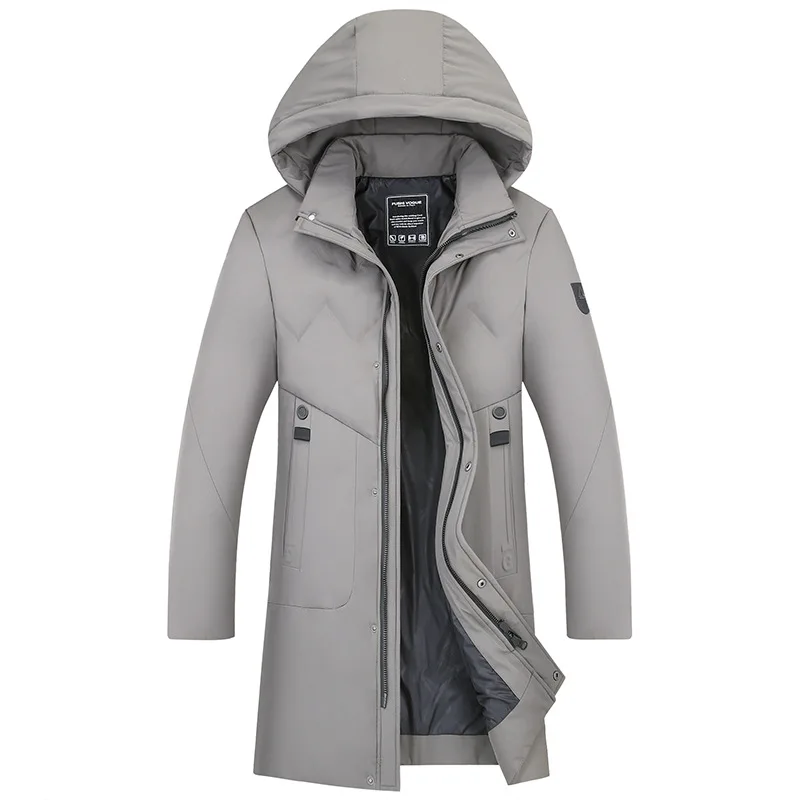 Мужская одежда среднего возраста, зимнее толстое теплое пуховое хлопковое пальто, средняя длина, несколько карманов, хлопковая стеганая куртка, пальто для папы с хлопковой подкладкой
