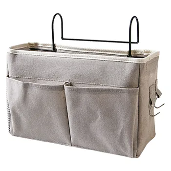 

With Hook Simple Holder Cloth Bedroom Dorm Room Home Large Capacity Bedside Hanging Storage Bag Solid Multi Pocket Organizer