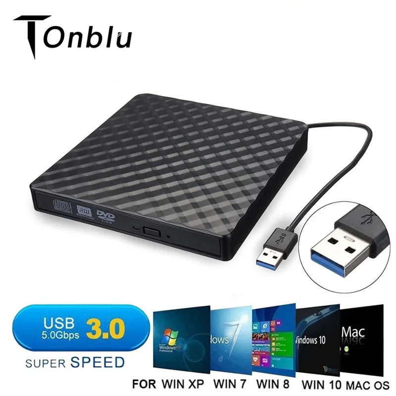 Рифлёная внешняя горелка USB 3 0 DVD RW CD запись тонкий оптический привод устройство