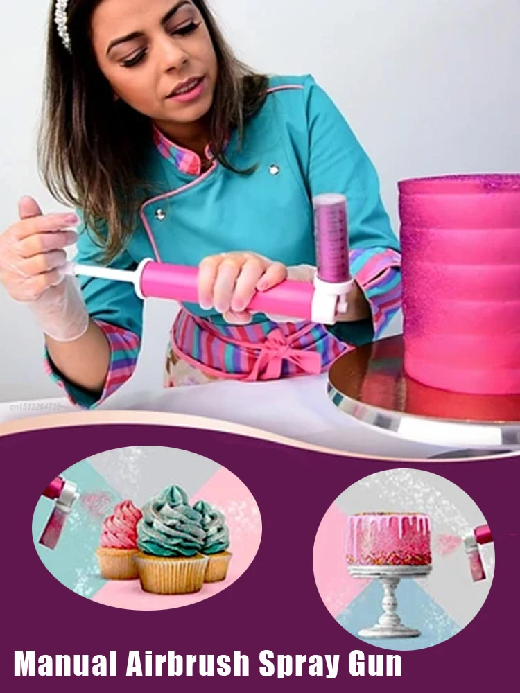 Manual Airbrush For Cake Decorating Cake Pastry Dusting Spray Tube Color DusM! Manual Airbrush For Cake Decorating Cake Pastry Dusting Spray Tube Color DusM!