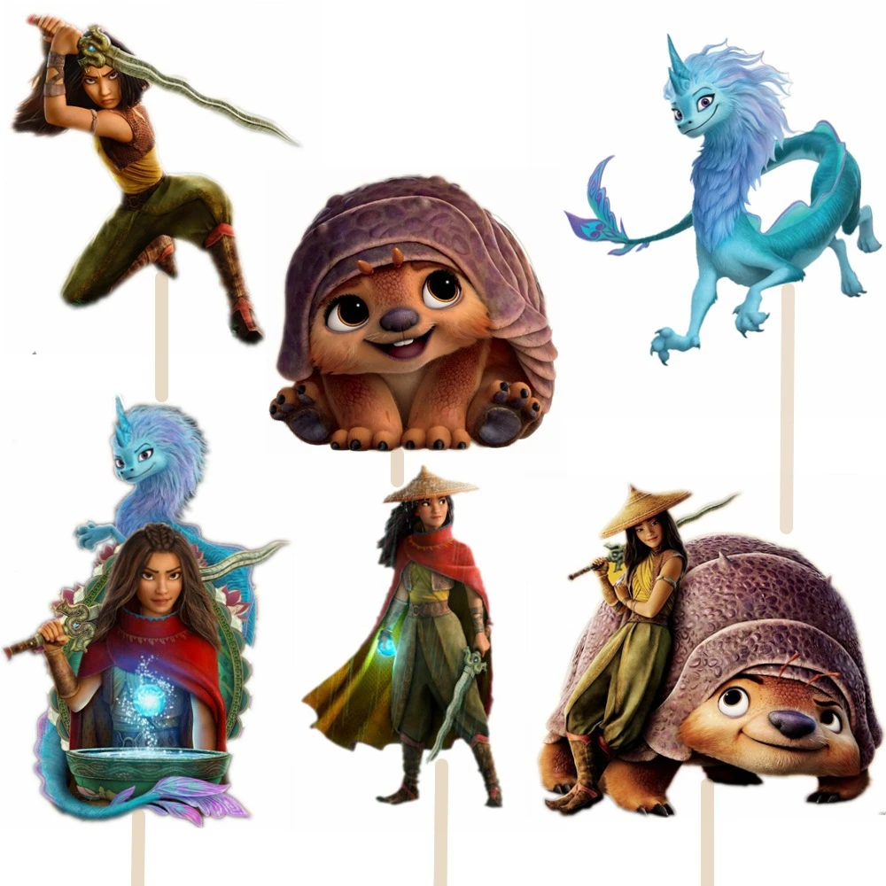 24個ディズニーラヤと最後のドラゴンアニメトゥクトゥクsisuラヤカップケーキトッパー子供の誕生日パーティーケーキ装飾用品 ケーキデコレーション用品 Aliexpress