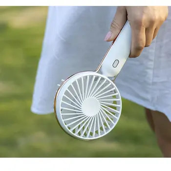 

USB Charging Handheld Summer Mini Round Fan With Base Electric Handheld Fan Nordic Outdoor Portable Cooler