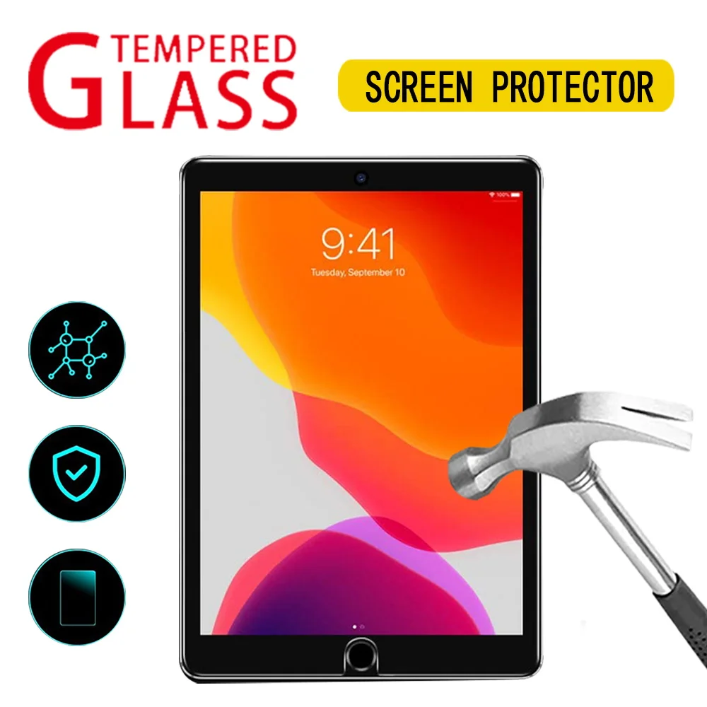 for iPad 9 10.2 inch 2021 Tempered Glass Apple New iPad 9th Generation 10.2 Screen Protector HD 9H Protective Film