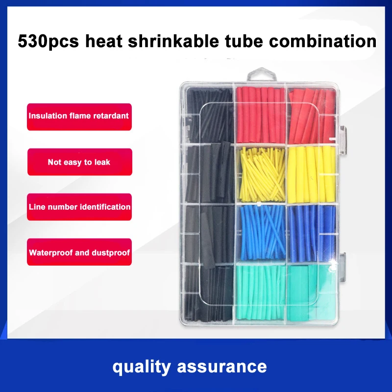 530pcs EVA FlameRetardant HeatShrinkable Tubing Wire Protective Cover