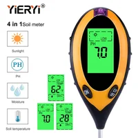 Yieryi Digital 4 In 1 Soil PH Meter Moisture Monitor Temperature Sunlight Tester for Gardening Plants Farming with Blacklight 1