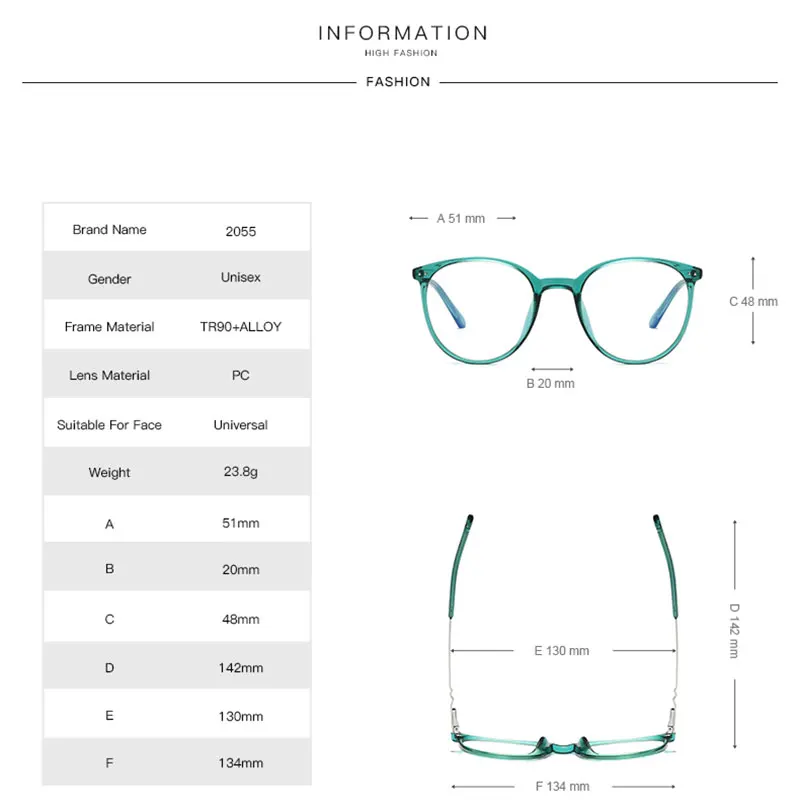Women's Full Rim Blue Light Blocking Eyeglasses with UV400 Protection