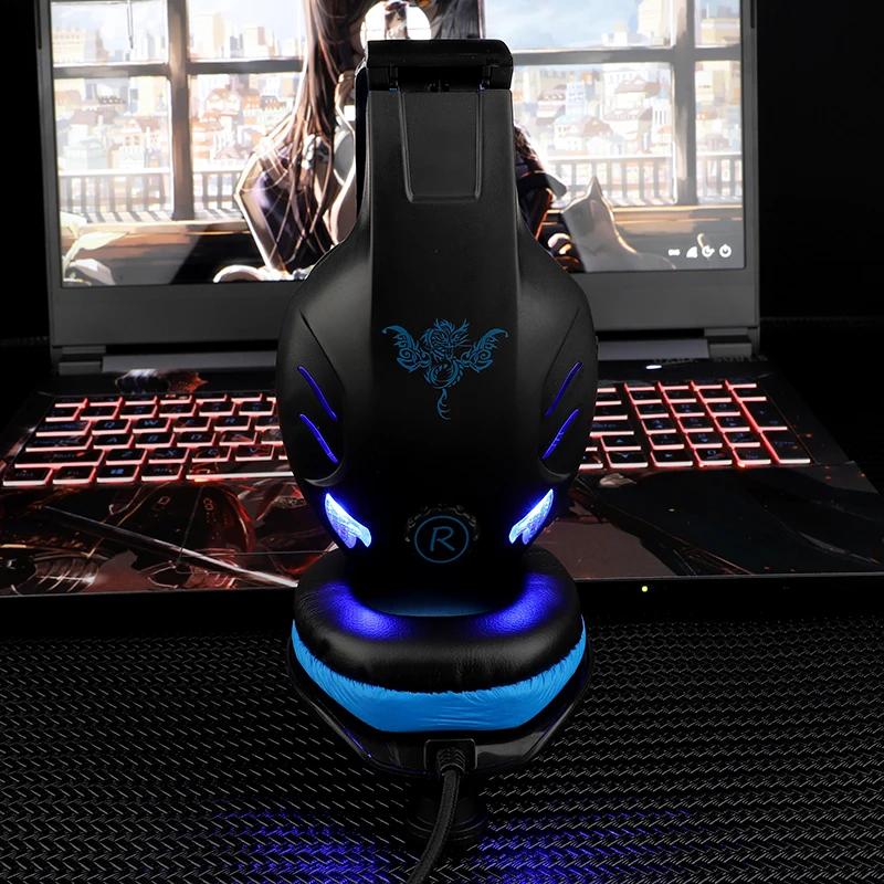 SY968 Hi Fi gaming headset with controllable microphone Headphone with LED light cool shape PC portable headset Xbox One Mobile