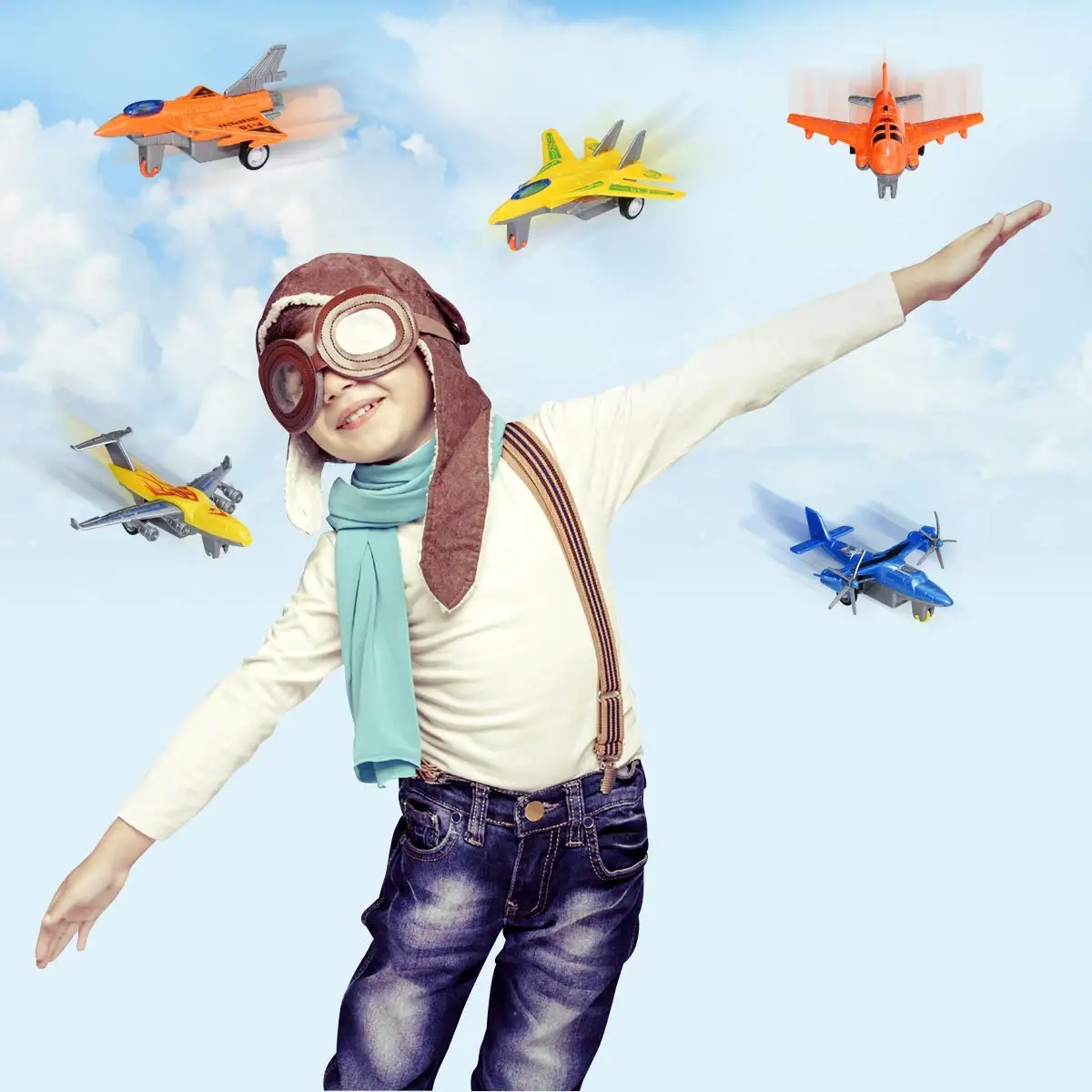 12 шт./лот тяговые самолеты игрушечный автомобиль для детей тянущийся самолет