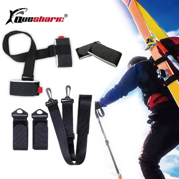 

Adjustable Skiing Pole Shoulder Carrier Lash Handle Straps Porter Hook Loop Protecting Black Nylon Ski Handle Strap Bags