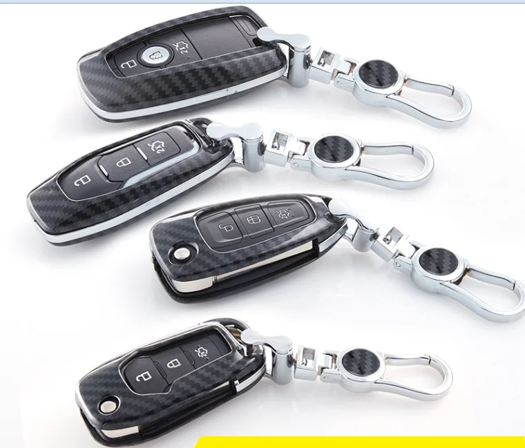 Чехол для ключей из углеродного волокна для Ford Fusion Mondeo Mustang Explorer Edge Fob Shell