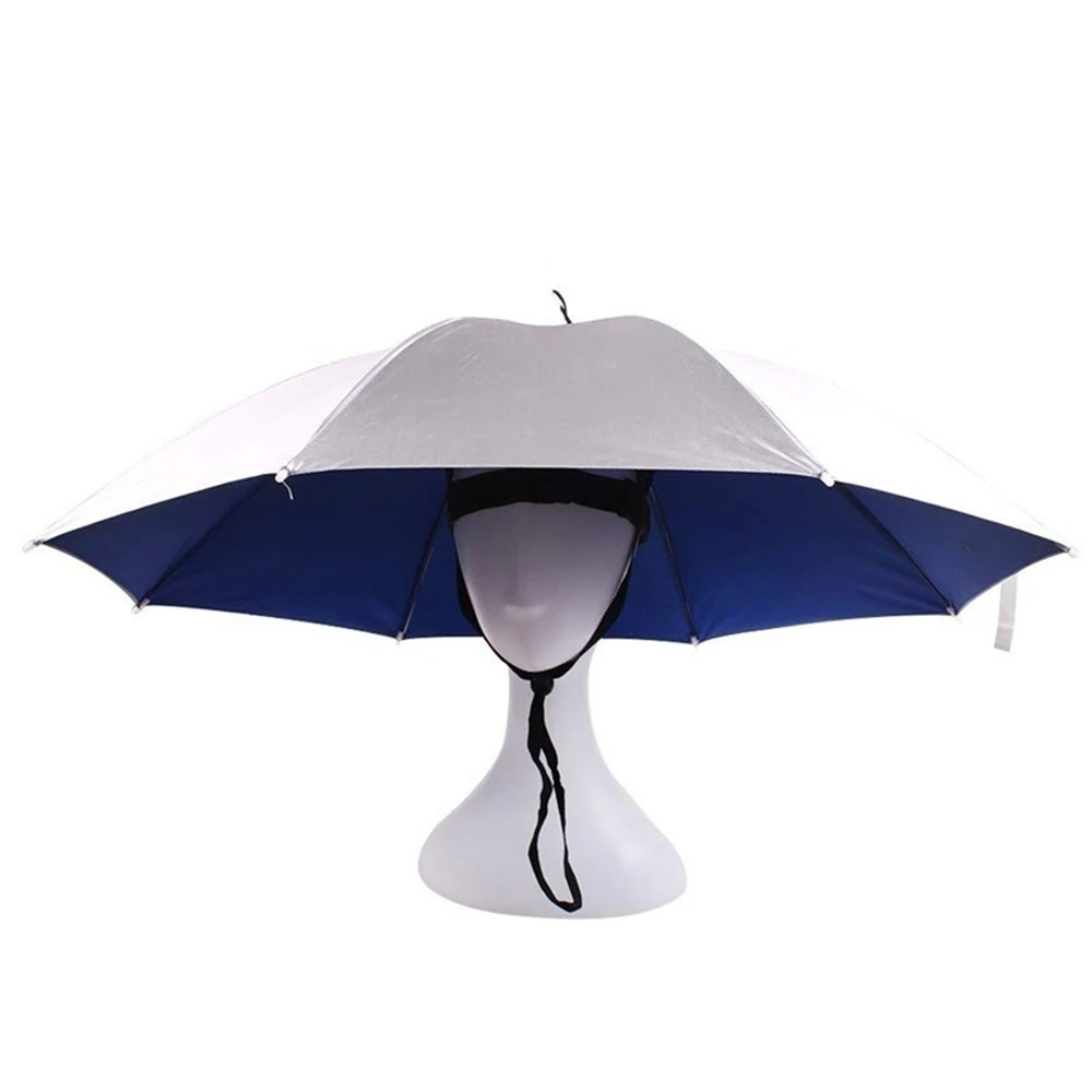 

Portable Fishing Cap Umbrella Anti-Ultraviolet Light Rain Shade Head-Mounted Double-Deck Umbrella For Outdoor Fishing