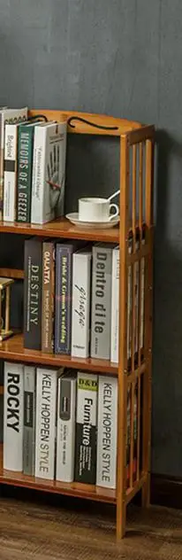 Твердая деревянная книжная полка элегантная подставка для книги стоящая гостиная полки для кухонного хранения Книга Органайзер CD держатель - Цвет: 3 layer 80 long