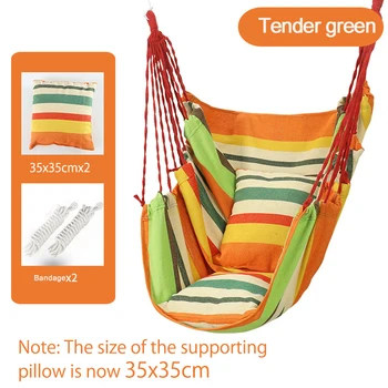

Garden Hang Chair Swinging Indoor Outdoor Furniture Hammock Hanging Rope Chair Swing Chair Seat With 2 Pillows Hammock Camping