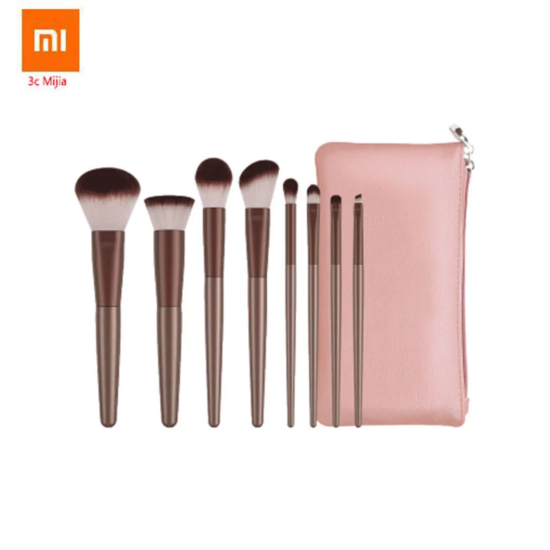 Розовый Xiaomi Youpin DUcare набор кистей для макияжа в сумочке профессиональные косметические кисти набор рассыпанная пудра Кисть PU мягкая сумка для макияжа - Цвет: Розовый
