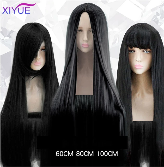 Women 80cm Long Straight Wigs Fashion Cosplay Costume Anime Hair Party Full  Wigs