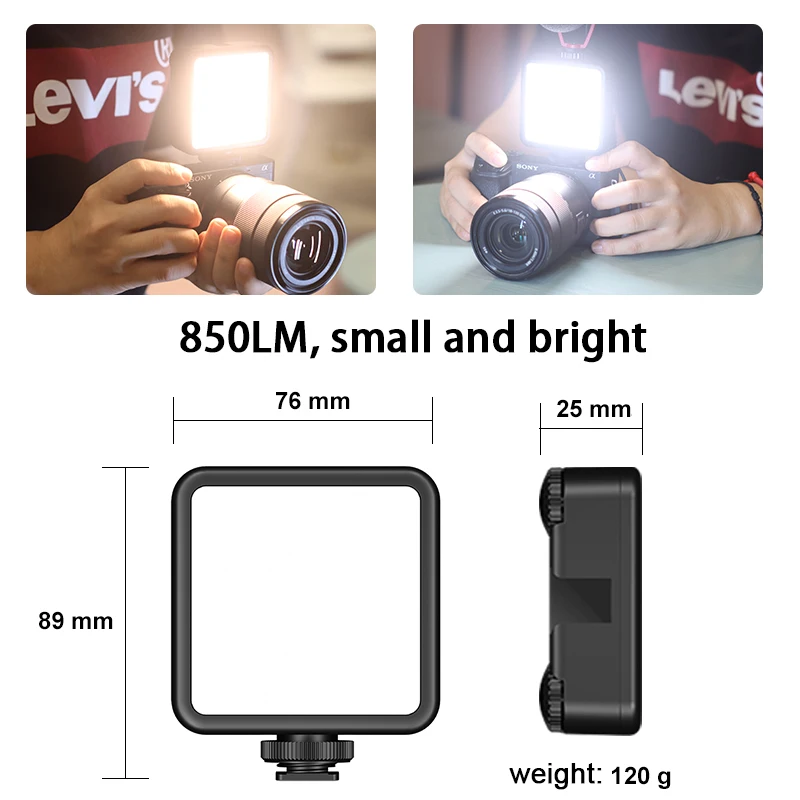 VIJIM-Lampe de caméra vidéo LED VL81, panneau de photographie, 3200-5600K, 850LM, 6.5W, sabot froid, mini lumière de remplissage Vlog, 3000mAh