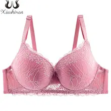 Xiushiren, бюстгальтер на косточках, пуш-ап, с цветочным рисунком, большие размеры, тонкий бюстгальтер с чашечками, кружевное нижнее белье, белье 95D 100D 105D 110D