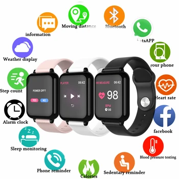 

B57 Smart watches Waterproof Sports for iphone Android Heart Rate Monitor Blood Pressure Functions For Women men kid