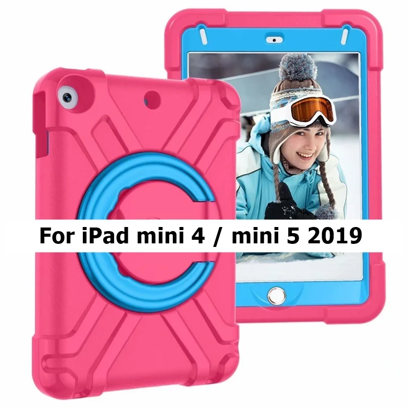 Чехол для Apple iPad mini 5 7,", защитный резиновый Силиконовый противоударный чехол-стойка для брони для iPad mini 1 2 3 4 - Цвет: mini 45-Hotpink Sky