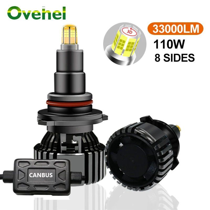Светодиодсветодиодный лампы для автомобильных фар OVEHEL 110 лм 9005 Вт H7 LED H4 H11 Canbus H8 HB4