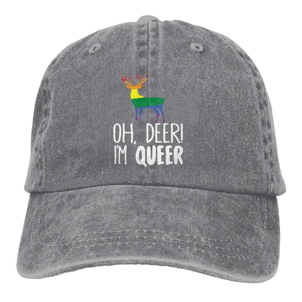 Oh Deer I'm queerр& iexcl; джинсовая кепка регулируемая бейсболка унисекс